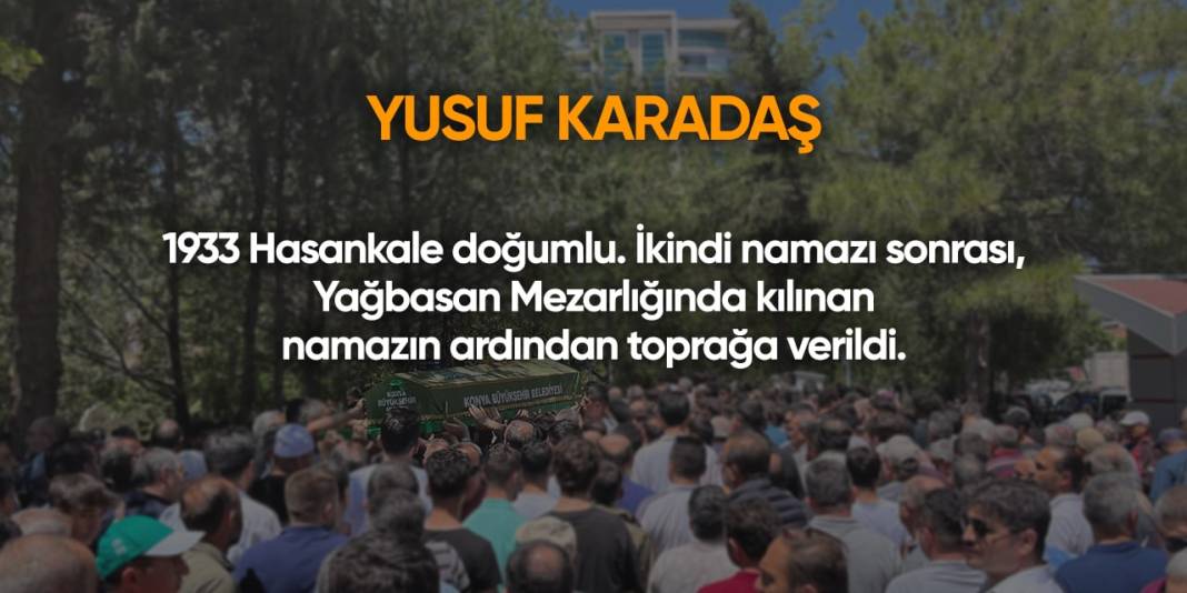 Konya'da bugün vefat edenler | 5 Ekim 2024 2